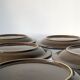 6 Japanese plates in Haniwa Stone glazed stoneware, Arafura model