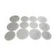 Service vintage de 12 assiettes en verre pressé décor perlé