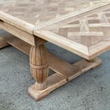 Art Deco extendable monastery table renovated in raw oak 250cm