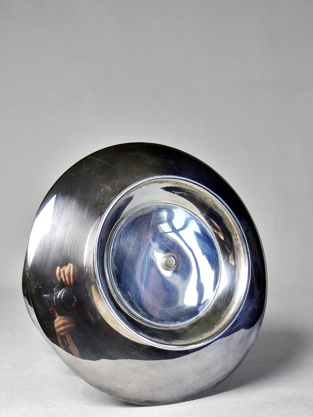 Small mute servant in vintage/old silver metal with 3 trays