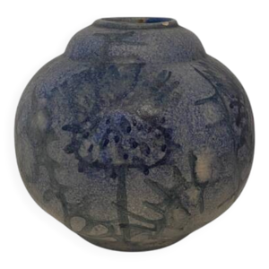 Vase en céramique émaillée - bleu