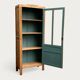 Parisian glass cabinet art deco raw wood