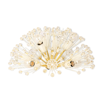 Star Ceiling Light in Brass and Crystal by Emil Stejnar, Austria, 1960s
