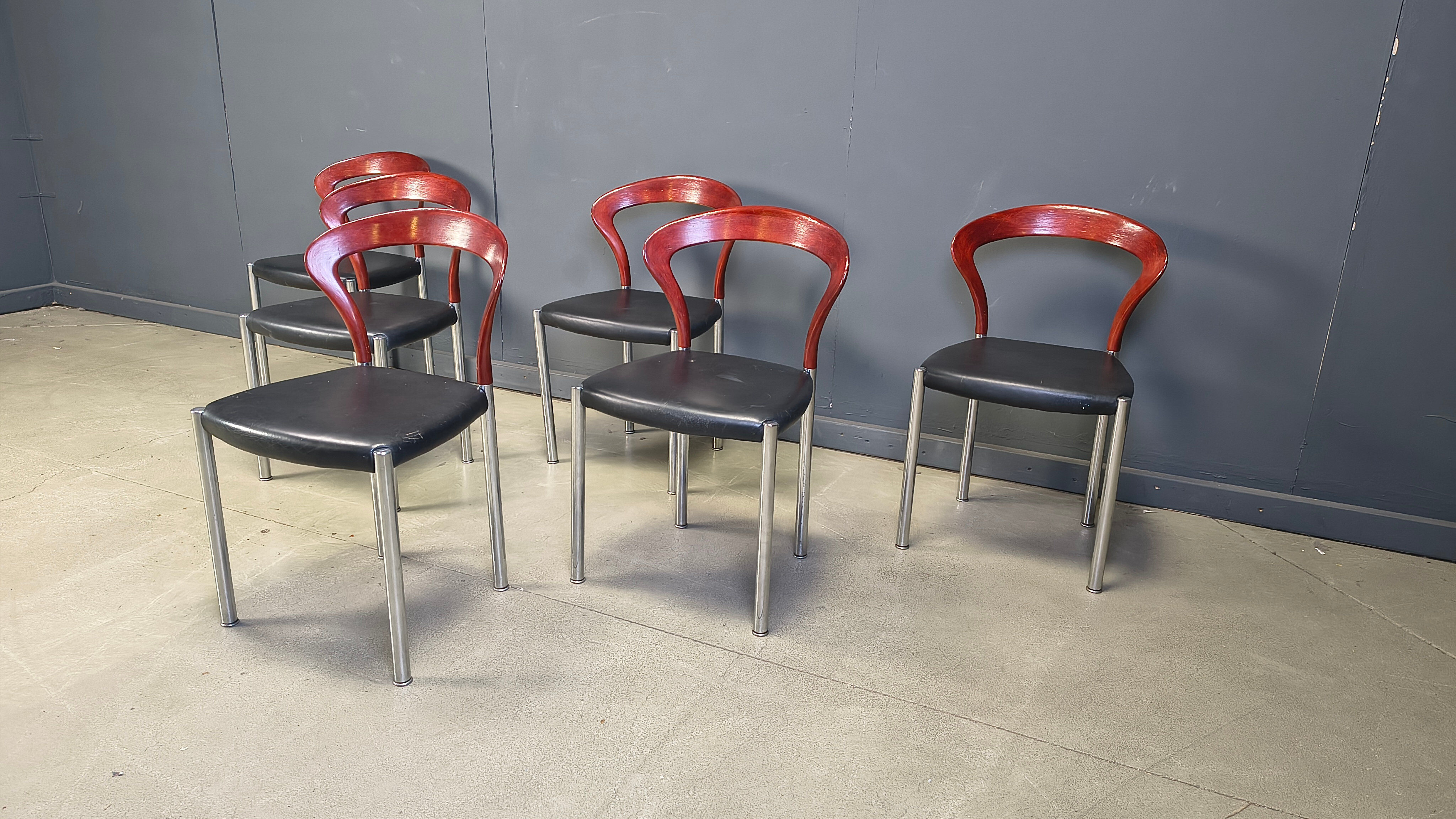 Vintage Lotus chairs by Hartmut Lohmeyer for Kusch & Co., 1970s, set of 6