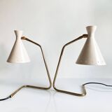 Pair of Italian "cocotte" lamps, 1950s design.