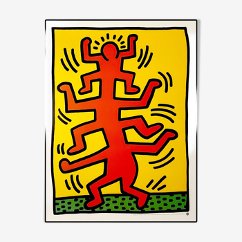 Keith Haring, 1988, affiche-sérigraphie originale : Growing 1