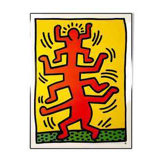 Keith Haring, 1988, affiche-sérigraphie originale : Growing 1