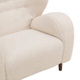 Late 20th Century Wool and Solid Wood Pair of Armchairs, Norway