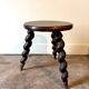 Turned wooden tripod stool
