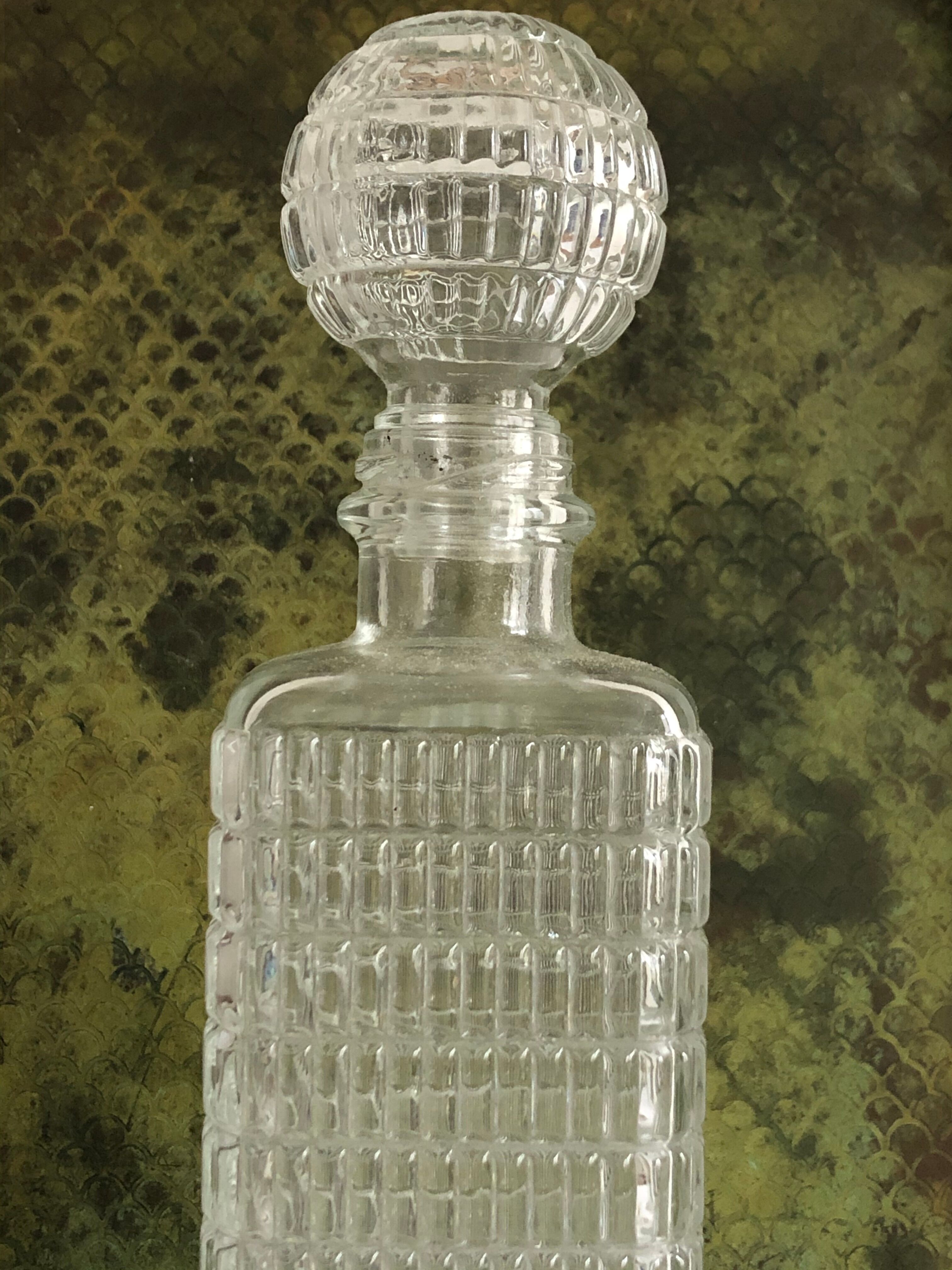 Whiskey decanter, cut glass