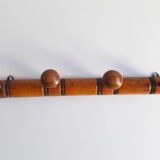 Wooden wall coat rack 4 hooks
