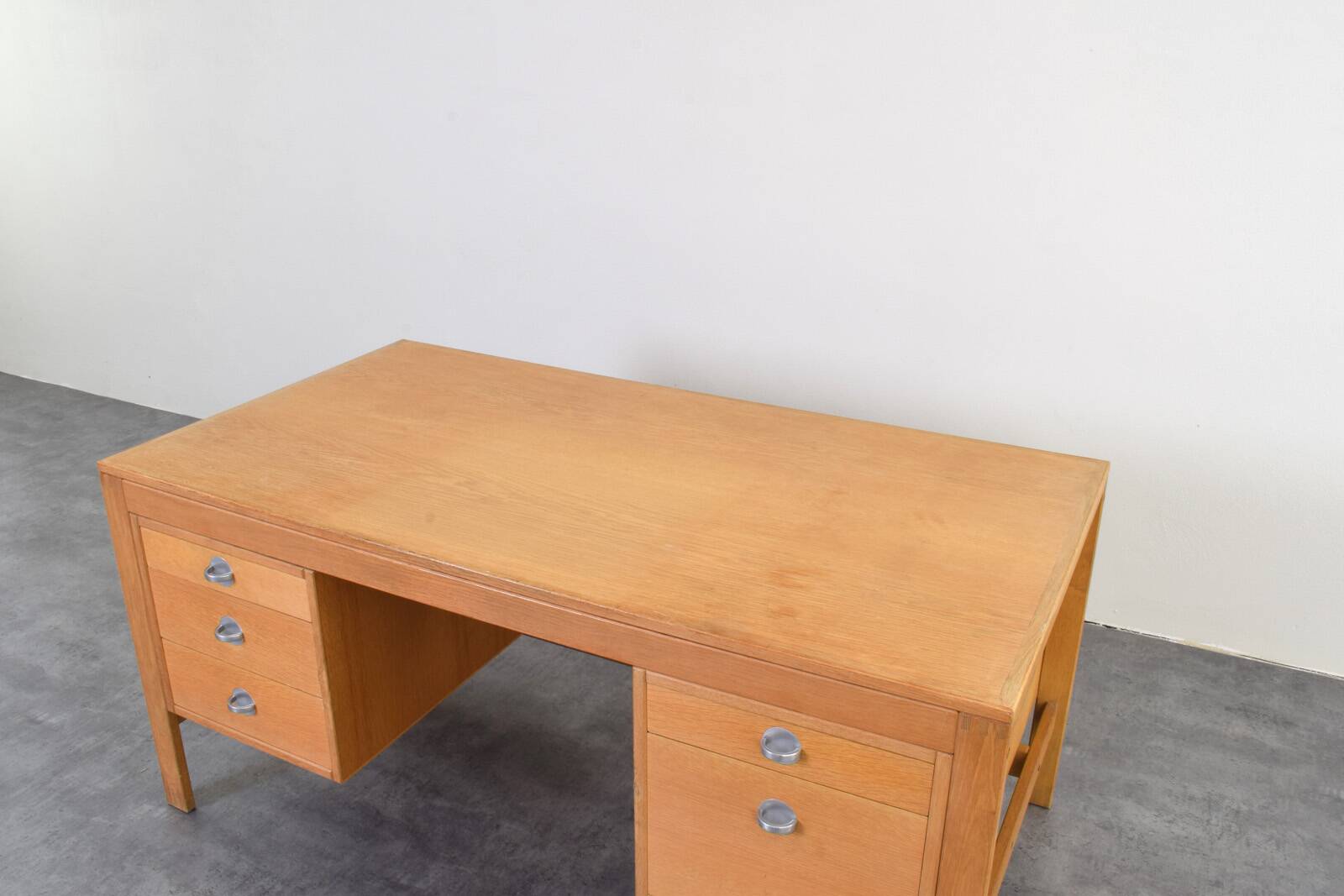 Mid-Century Oak Desk by Chr. Rasmussen for Randers Møbelfabrik, 1970s.