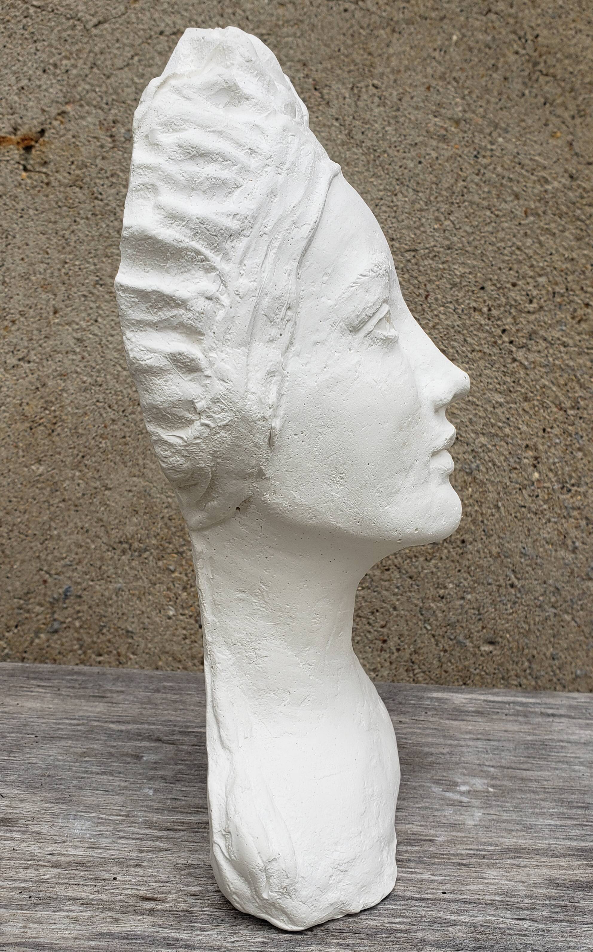 Woman bust in plaster