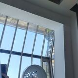 Large vintage tufted velvet mirror