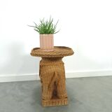 Rattan elephant table vintage side table