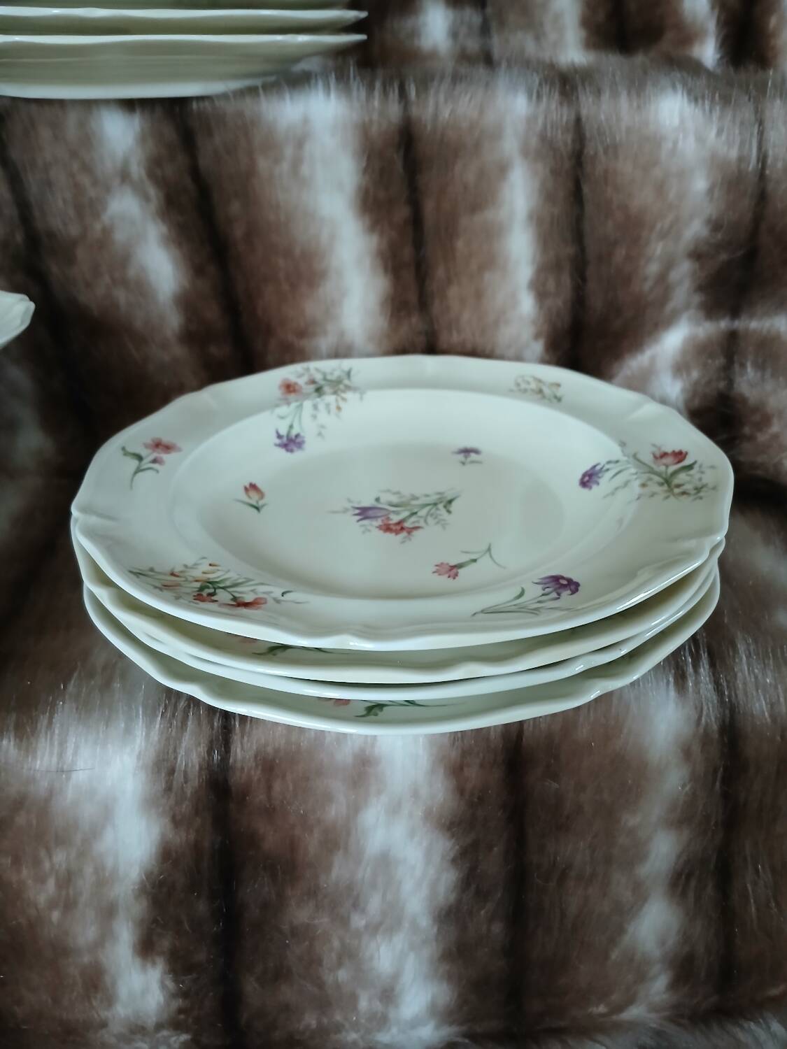 Service of 8 plates + 1 compote dish Limoges France