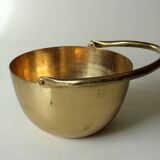 Solid brass planter with handle, vintage from the 1960s