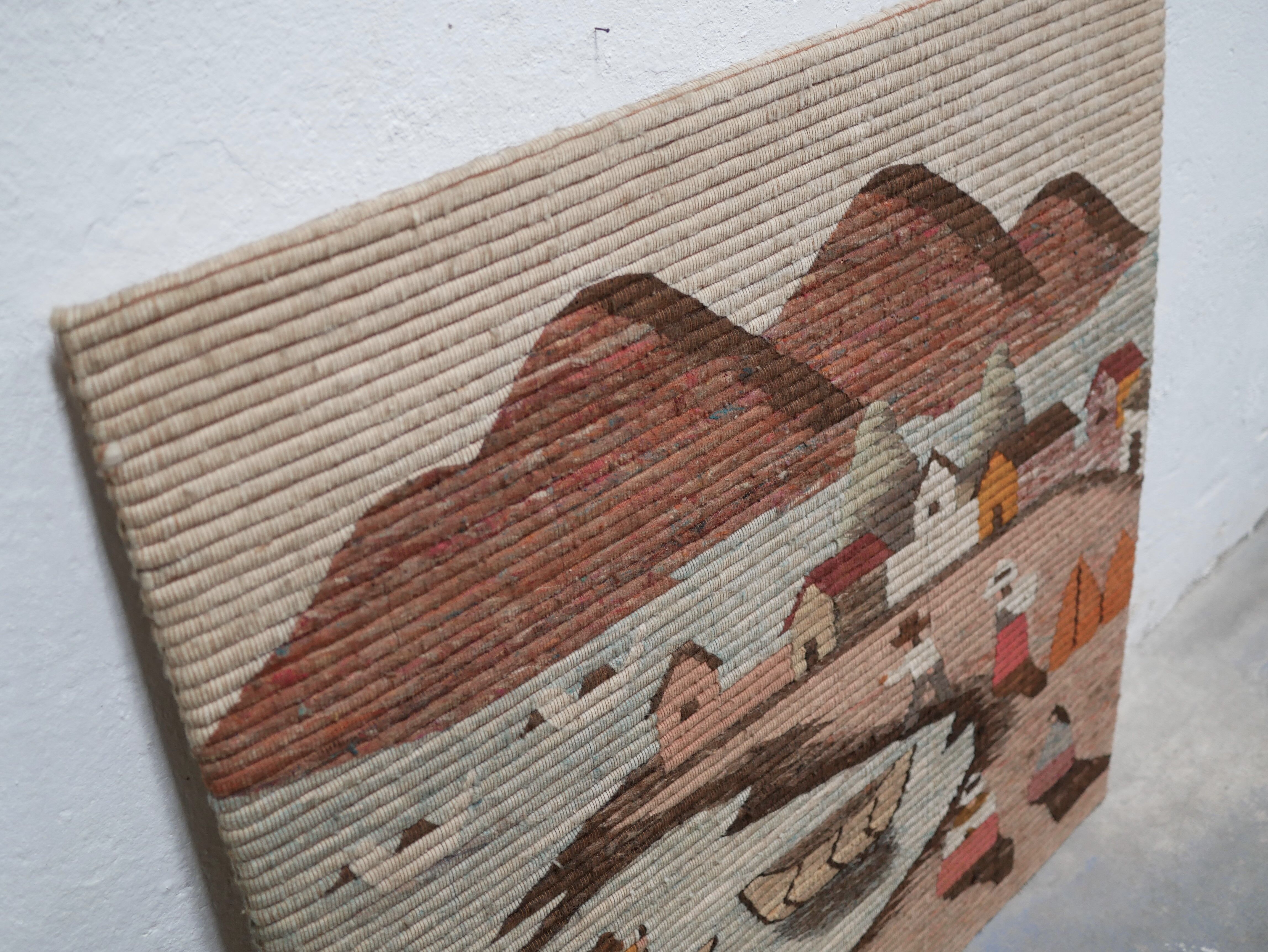 Vintage wool wall tapestry