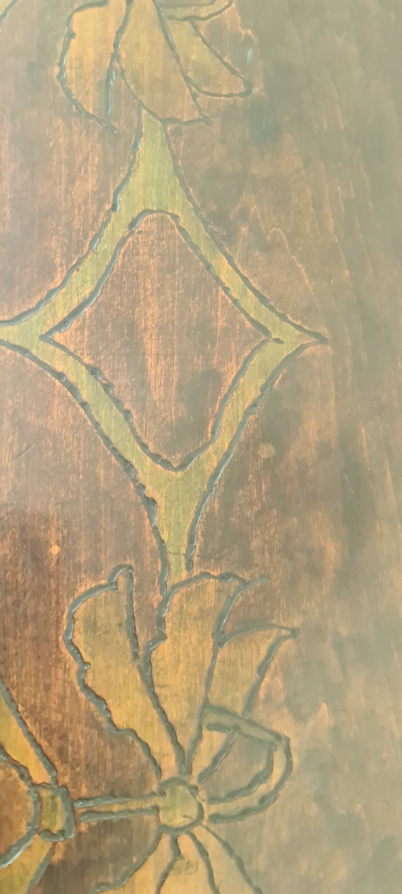 Antique Art Deco free standing wooden shelf