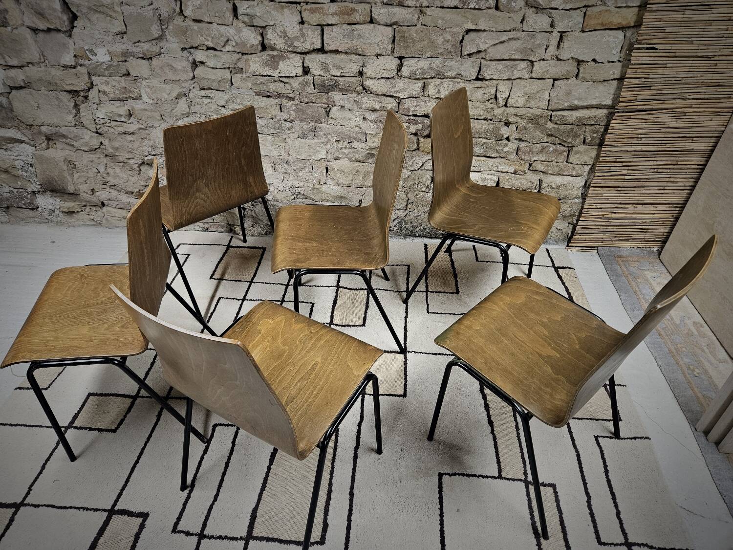 6 chaises Hiller empilable 1970