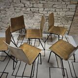 Lot of 6 Hiller stackable chairs 1970