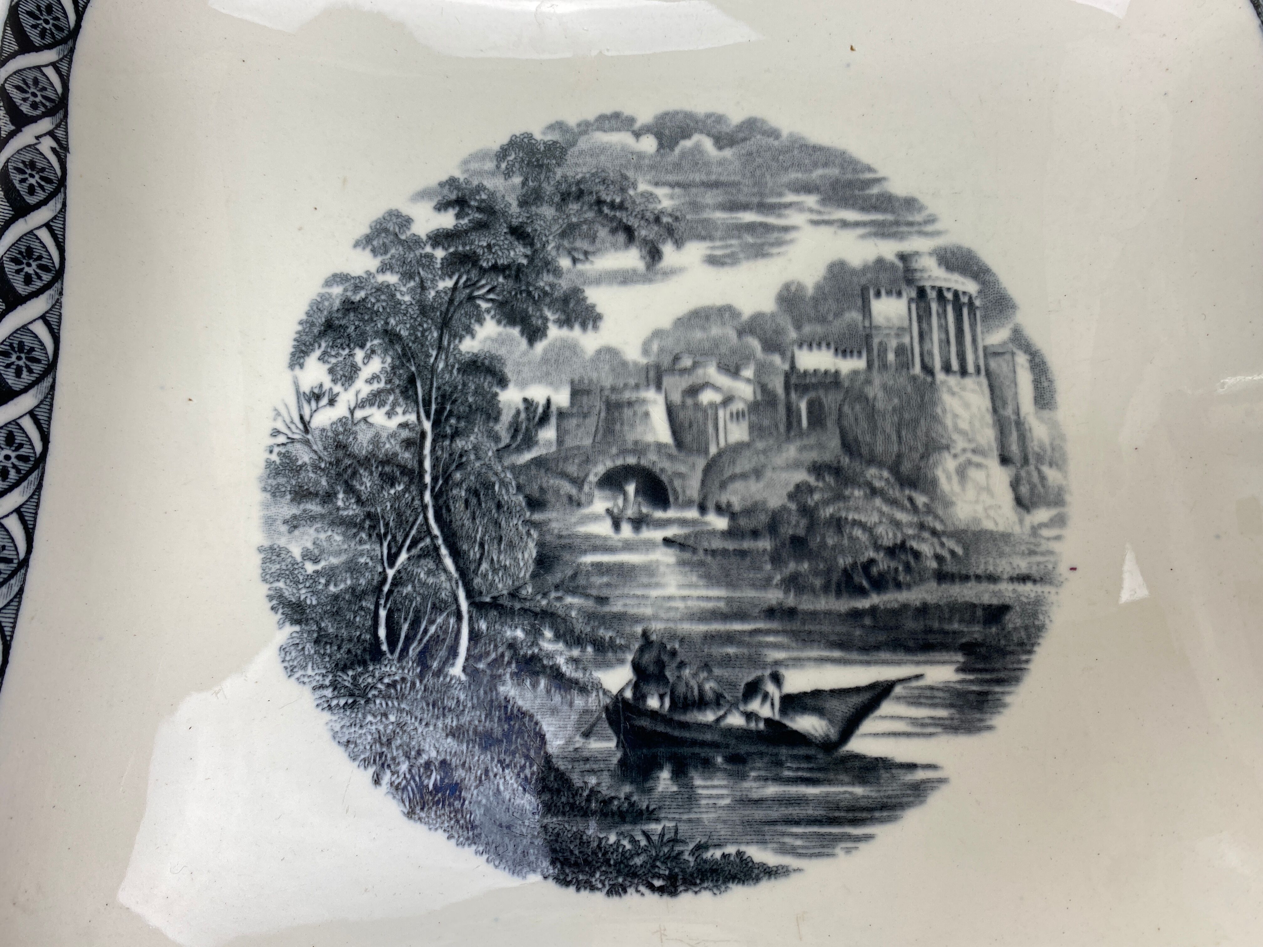 Square dish made of antique Wedgwood porcelain