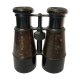 Old pair of XXth leather-wrapped binoculars