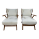 Armchairs (the pair) wood and boucle fabric 1950s