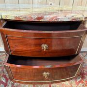 Louis XVI half-moon commode in mahogany and marble