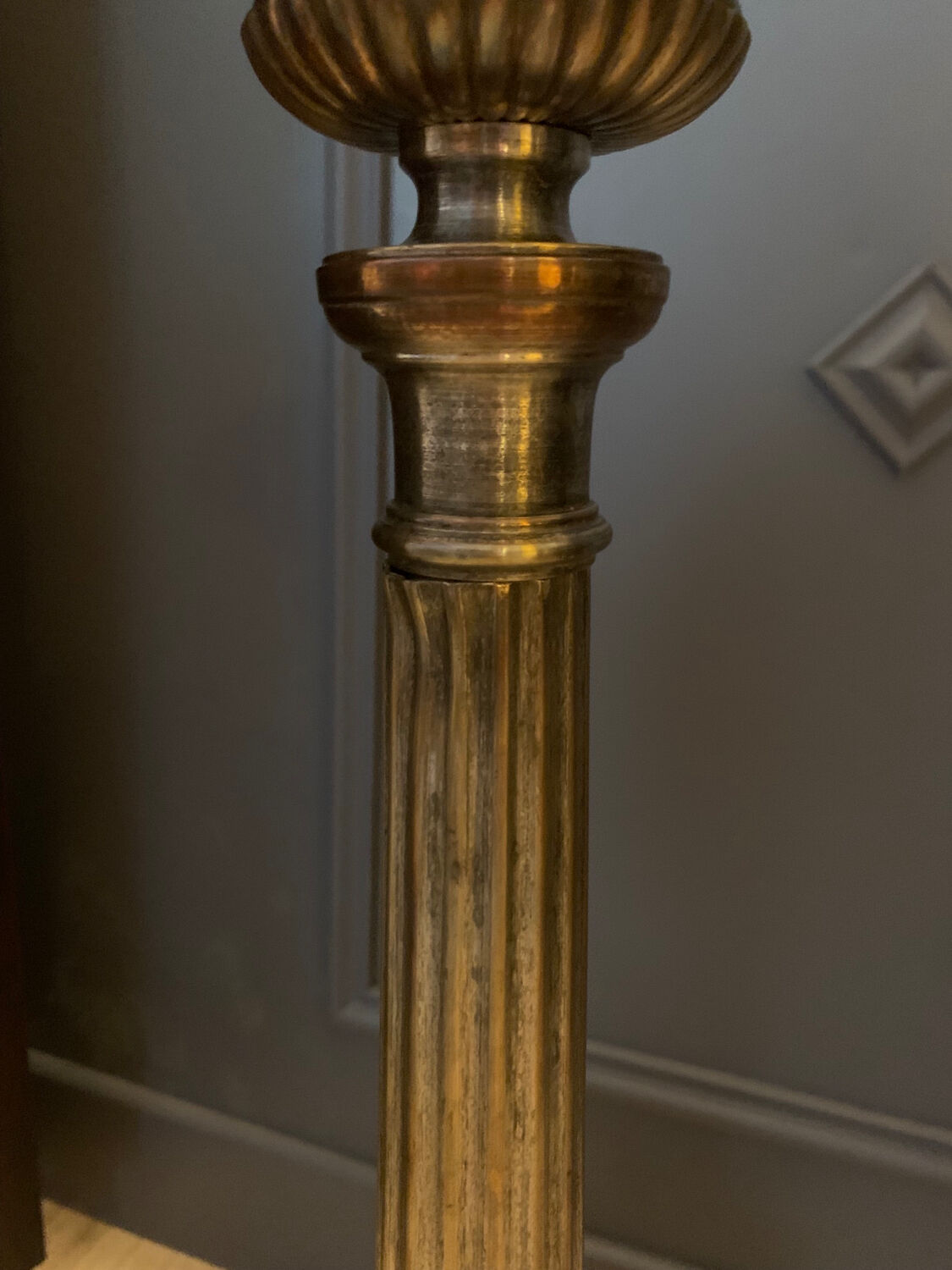 Silver-plated candle holder lamp - 19th century - antique
