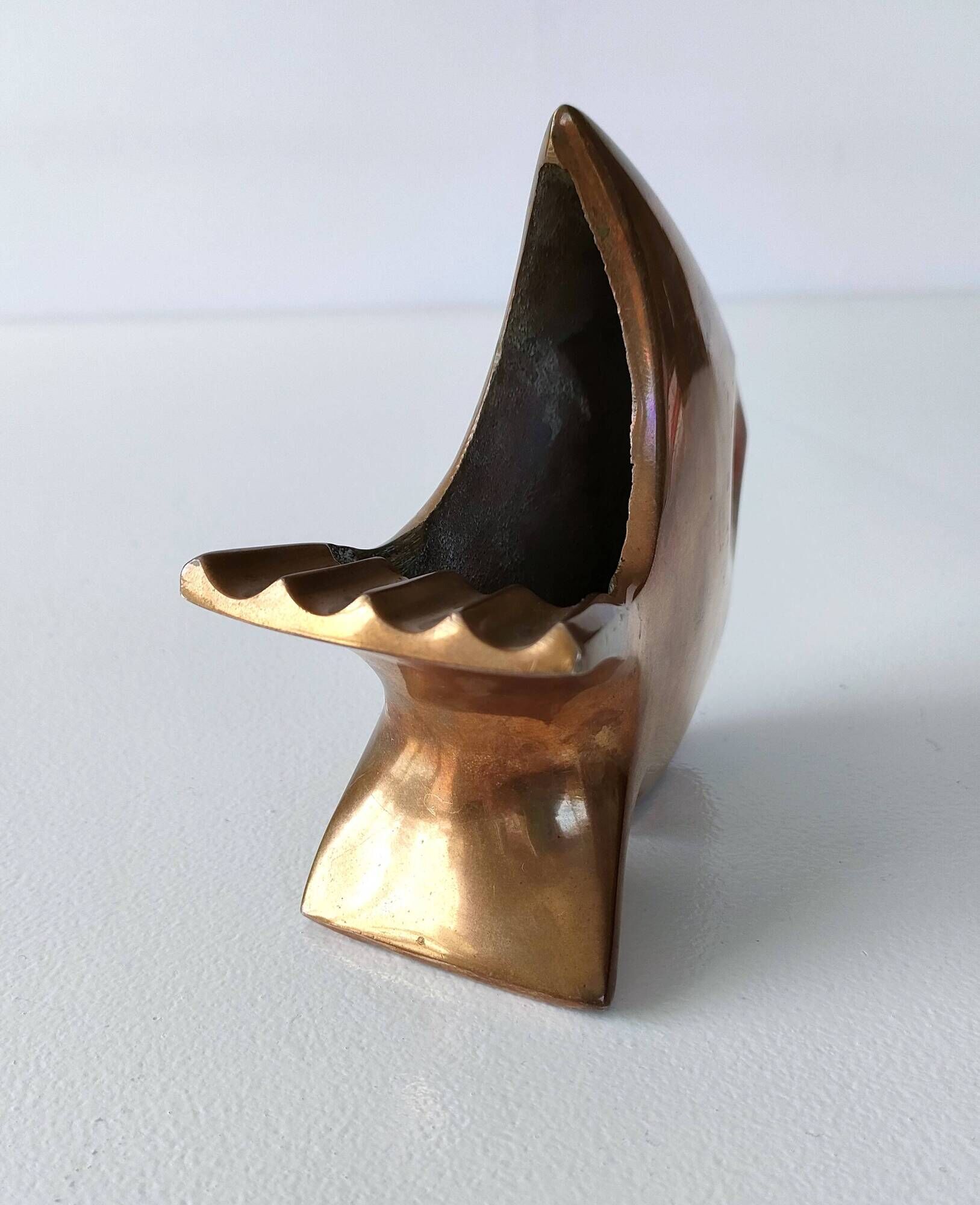 André Bloc - Sculpture/Modernist Ashtray Angel Fish - 50s - Bronze