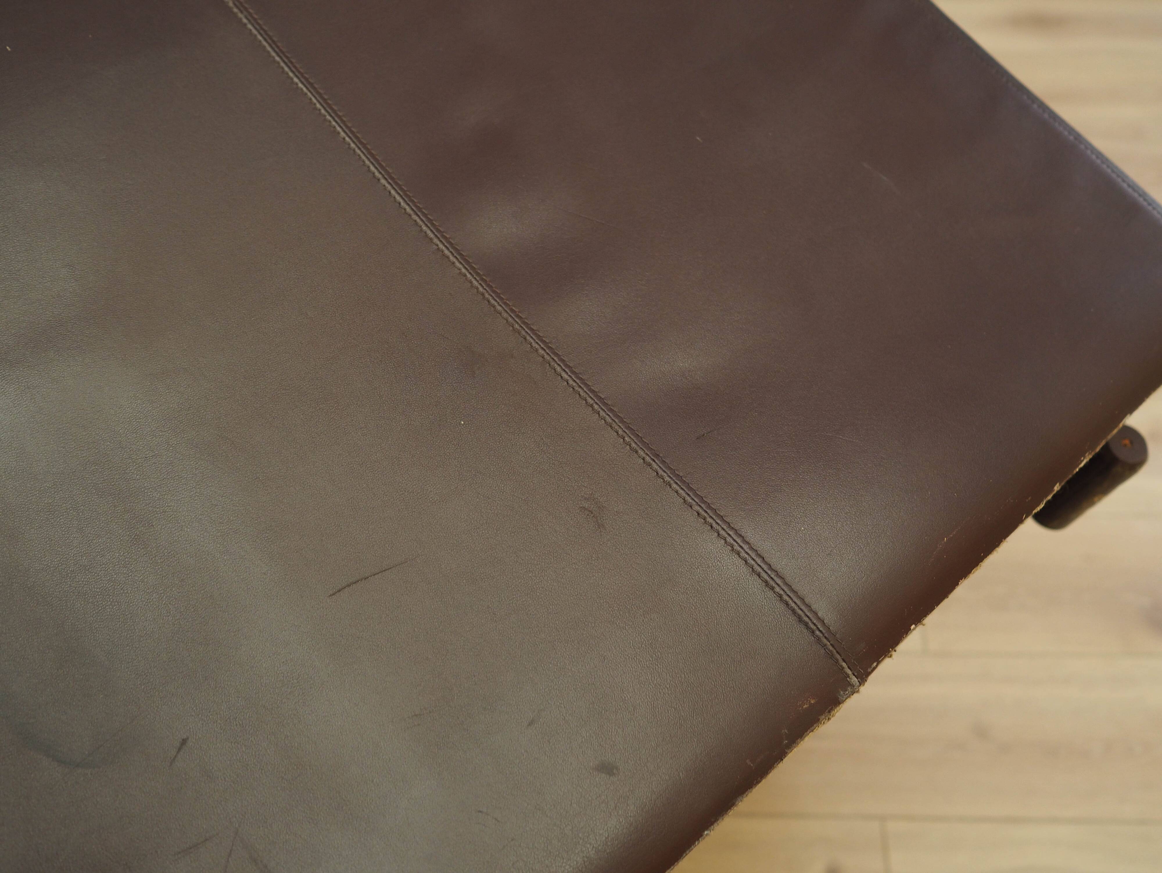Brown leather armchair, Italian design, 1960s, production: Italy