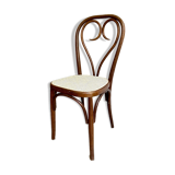 Bistro chair heart in arched beech and canning
