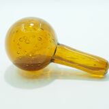 Yellow glass carafe with bubble details