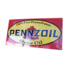 Unenamelled painted metal advertising plate Pennzoil usa motor car oil no enamel
