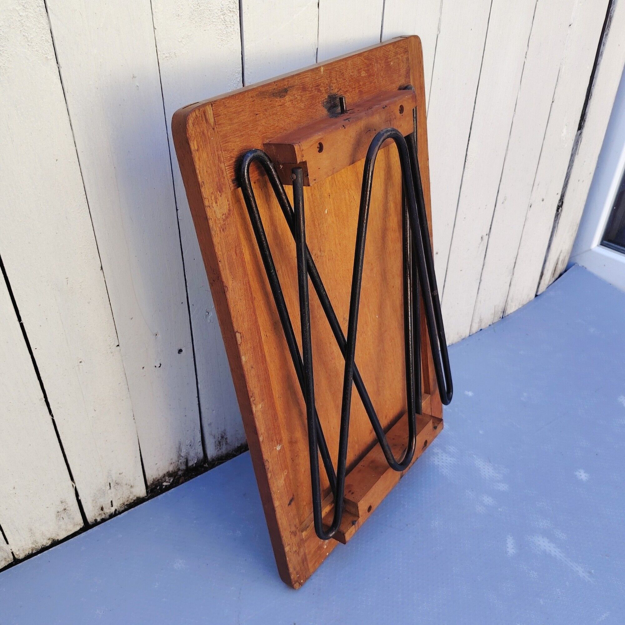 Folding side table, 50s design, trumpet legs, vintage
