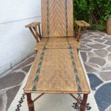 Rattan folding lounge chair