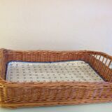 Rectangular wicker tray, vintage 60-70s