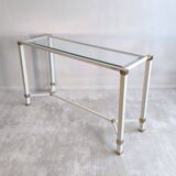 Iconic white console with designer spacer, signed Pierre Vandel Paris