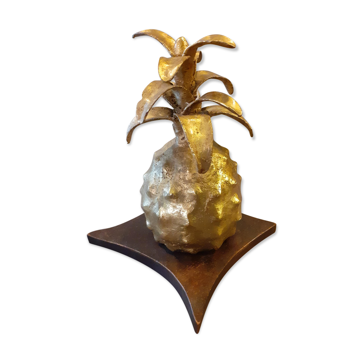 Bloc porte anans en bronze et en bois