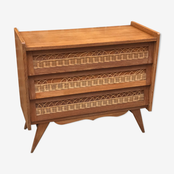 Chest of drawers rattan compass feet