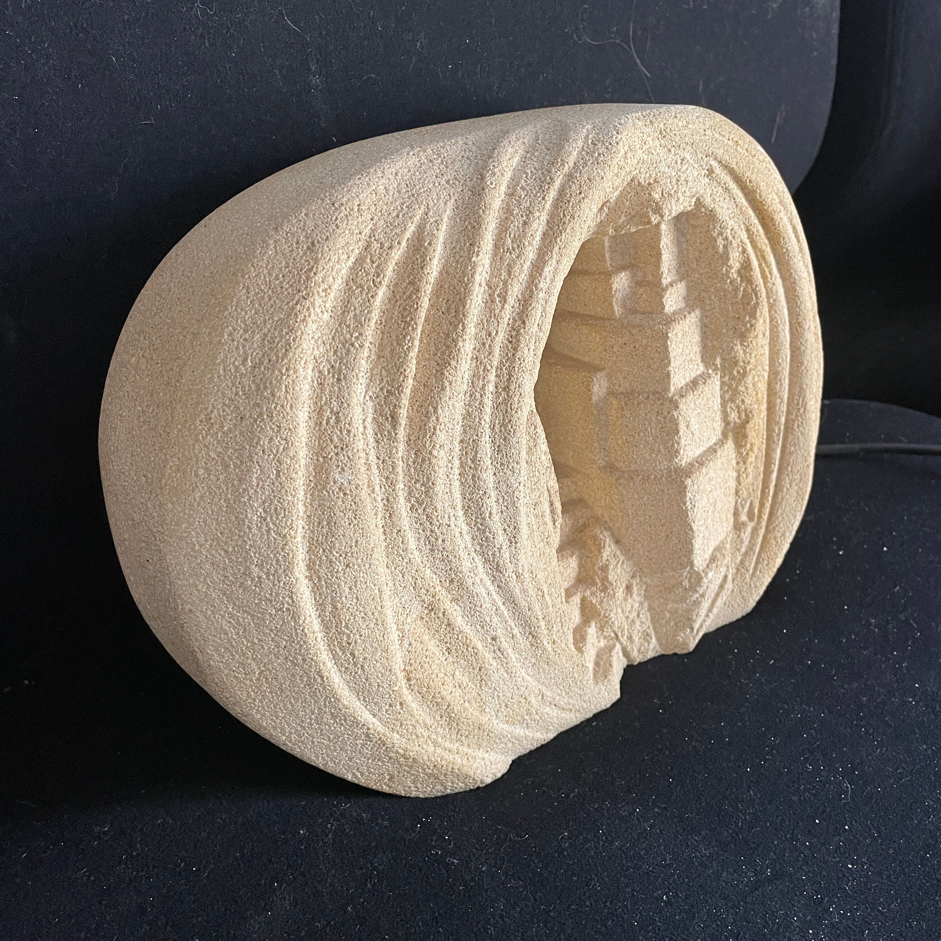 Arsene Galisson lamp in stone vintage design 1970