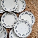 Lot 10 assiettes plates Badonviller modèle Richelieu