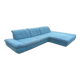 Canapé d'angle, canapé vintage, canapé bleu clair
