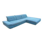 Canapé d'angle, canapé vintage, canapé bleu clair