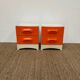 Paire de chevets Prisunic orange 1970