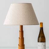 Scandinavian Modern Sculptural Solid Pine Table Lamp, circa 1970s