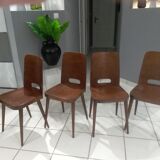 Suite of 4 Chairs by Bistrot Baumann year 1950