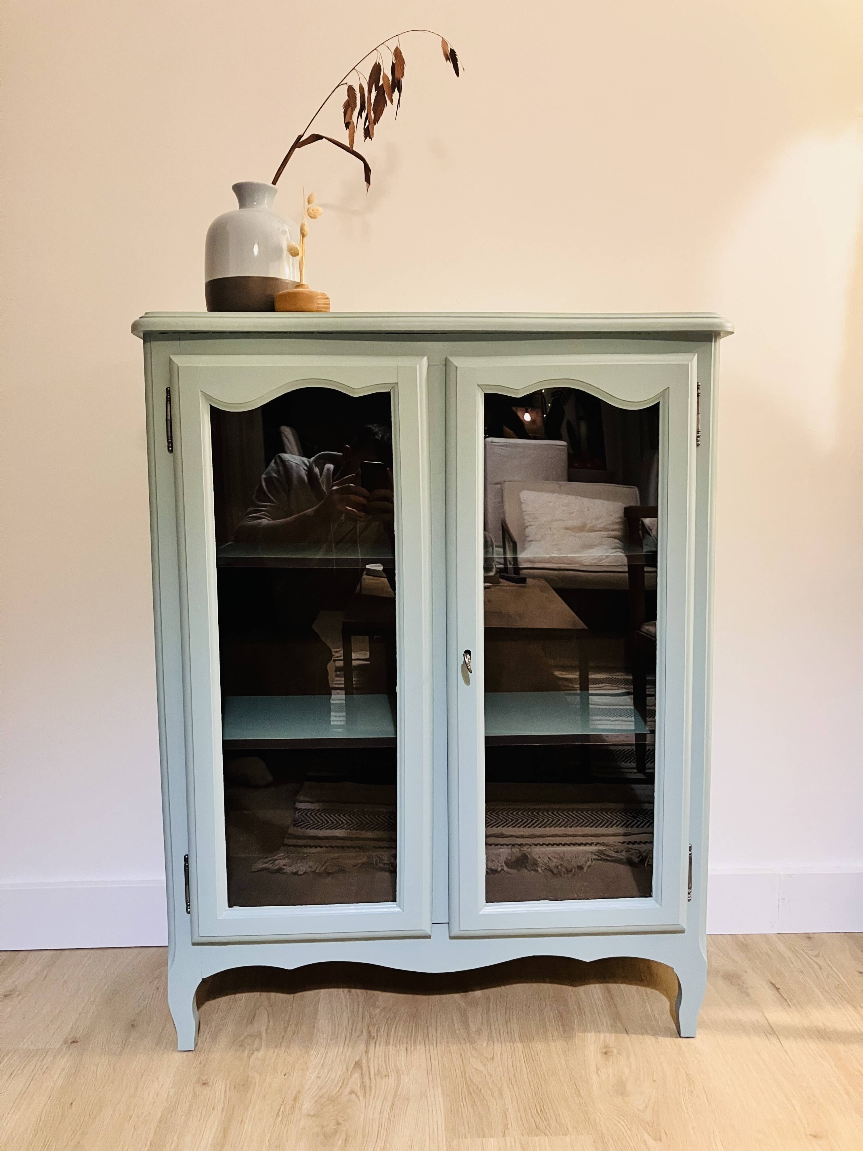 Painted wooden glass library