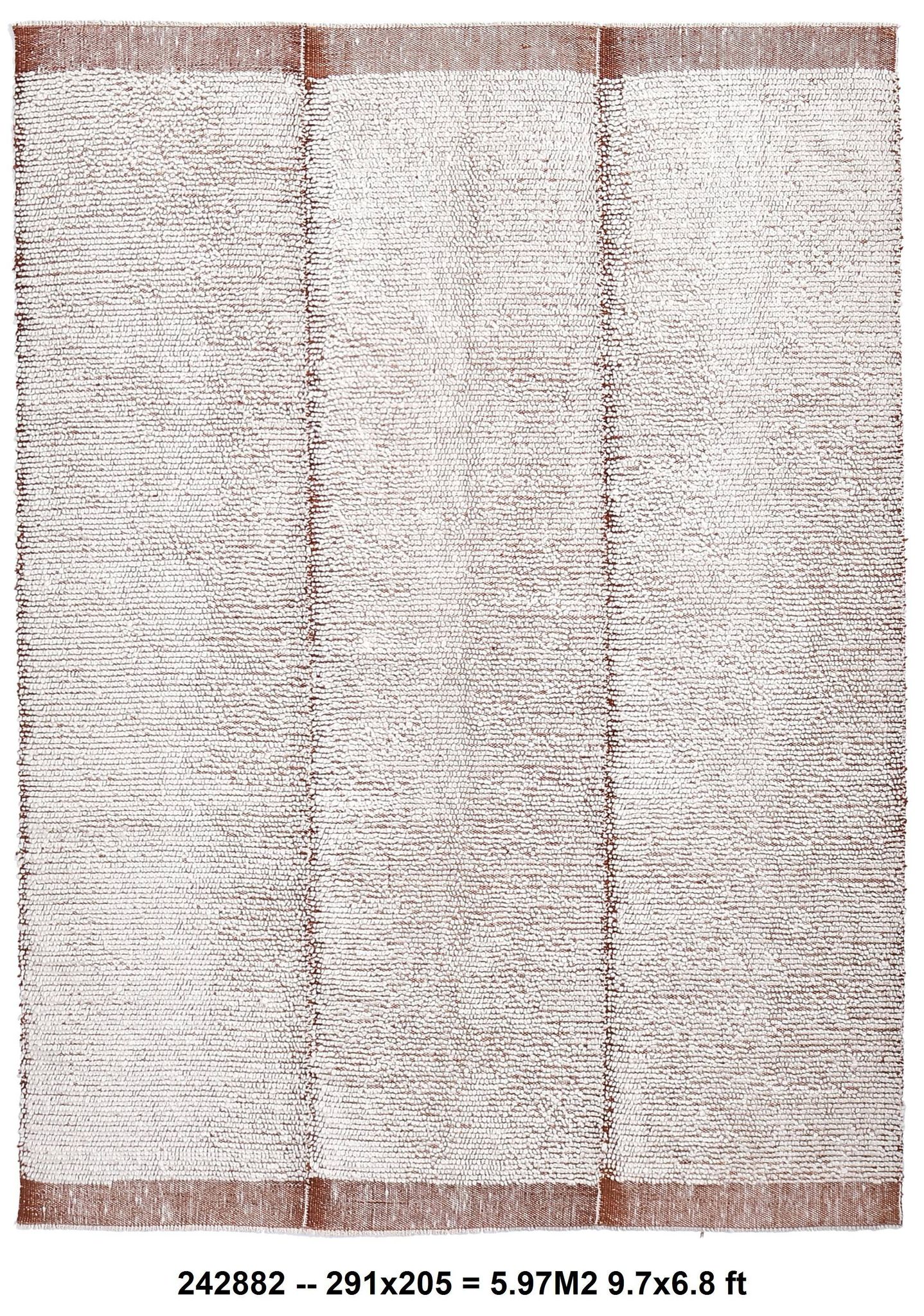 7x9 Terracotta White Turkish Vintage Rug 205x291Cm SK 242886
